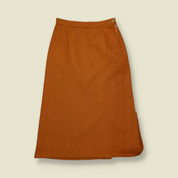 1970s | Tan Wool Blend Skirt - w26