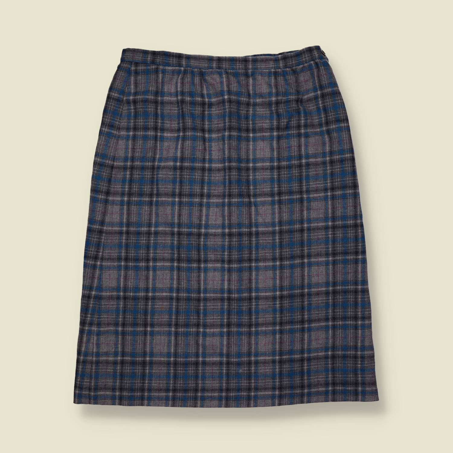 1970s | Pendleton | Check Wool Skirt - Grey - w32
