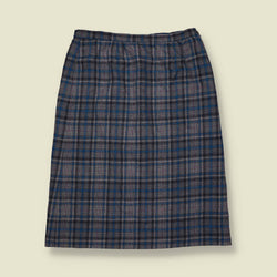 1970s | Pendleton | Check Wool Skirt - Grey - w32