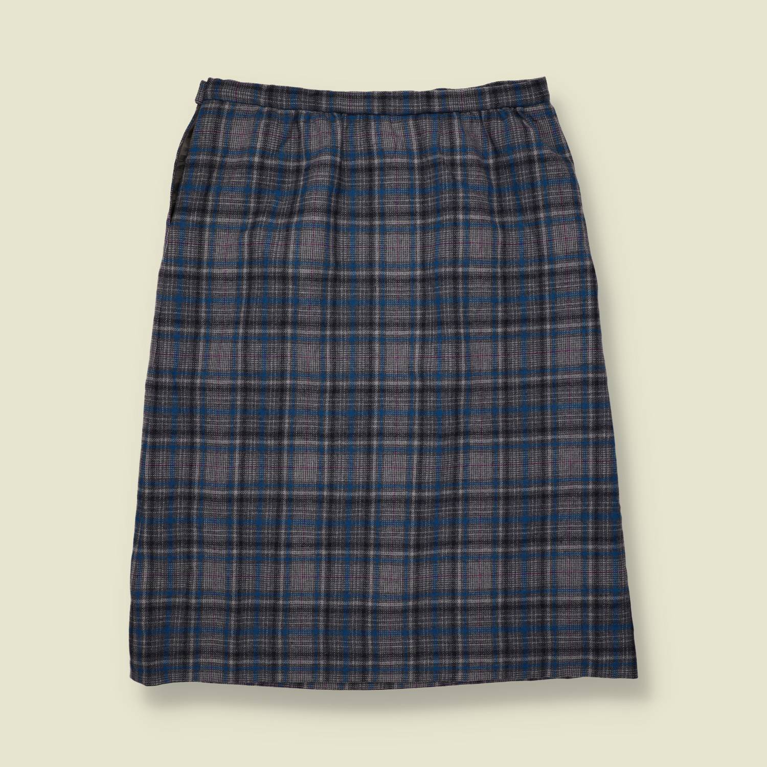 1970s | Pendleton | Check Wool Skirt - Grey - w32