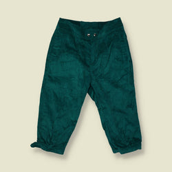1980s | Corduroy Cropped Trousers | Green - w28