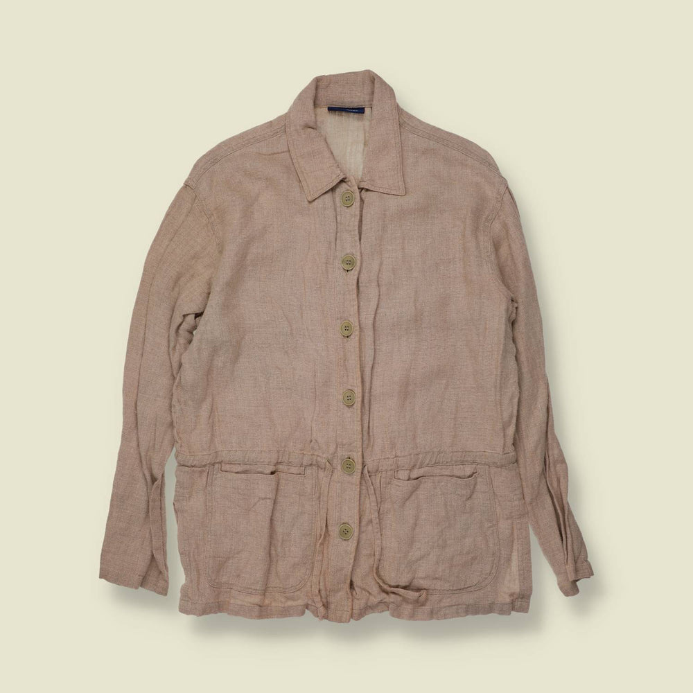 1990s | The Limited | Linen Shacket | Beige - 14
