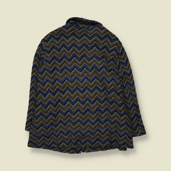 1970s | Santoria | Chevron Coat | Blue And Green - 14
