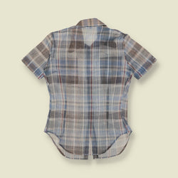 1960s–1970s | Cotton Blend Blouse | Plaid - 10