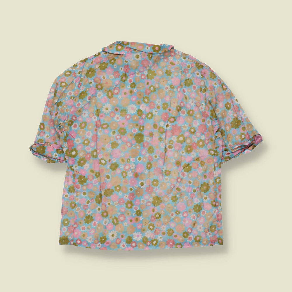 1960s | Cotton Blend Blouse | Floral - 10