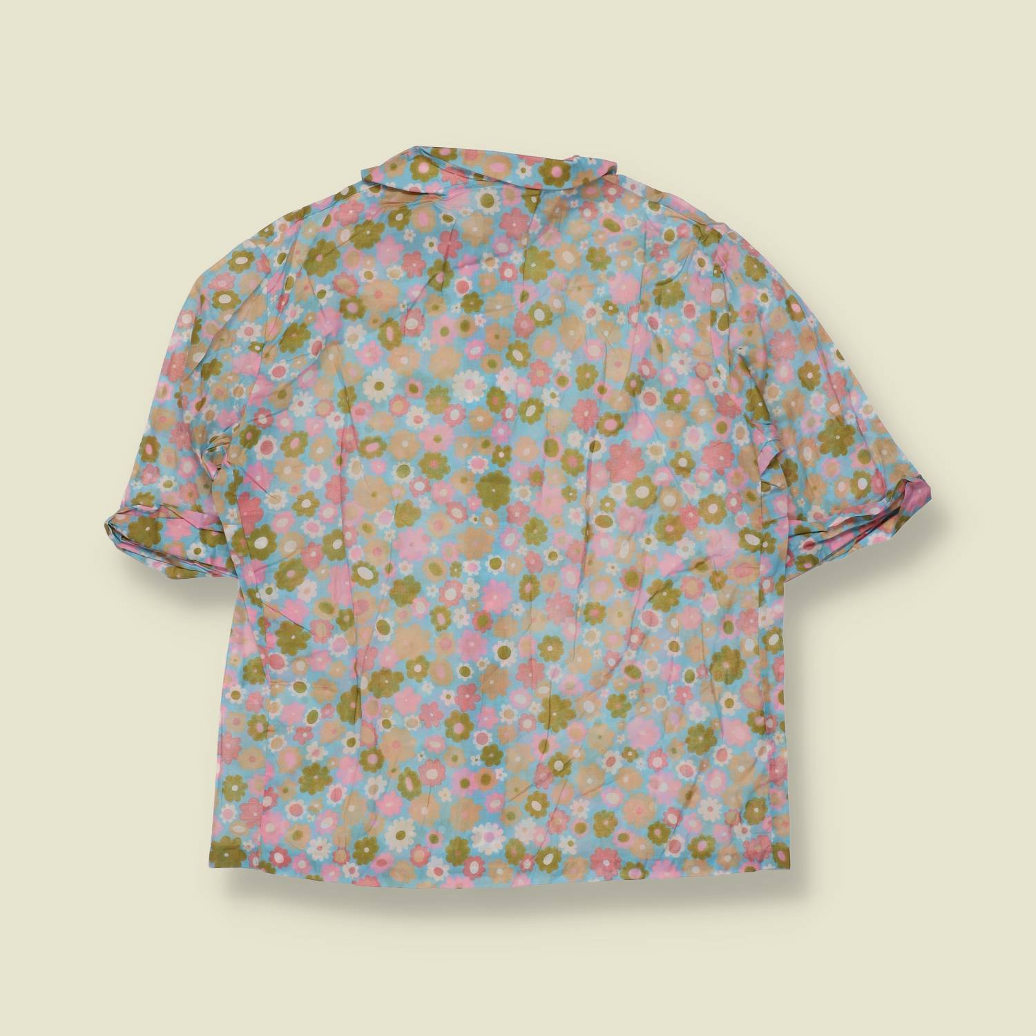 1960s | Cotton Blend Blouse | Floral - 10