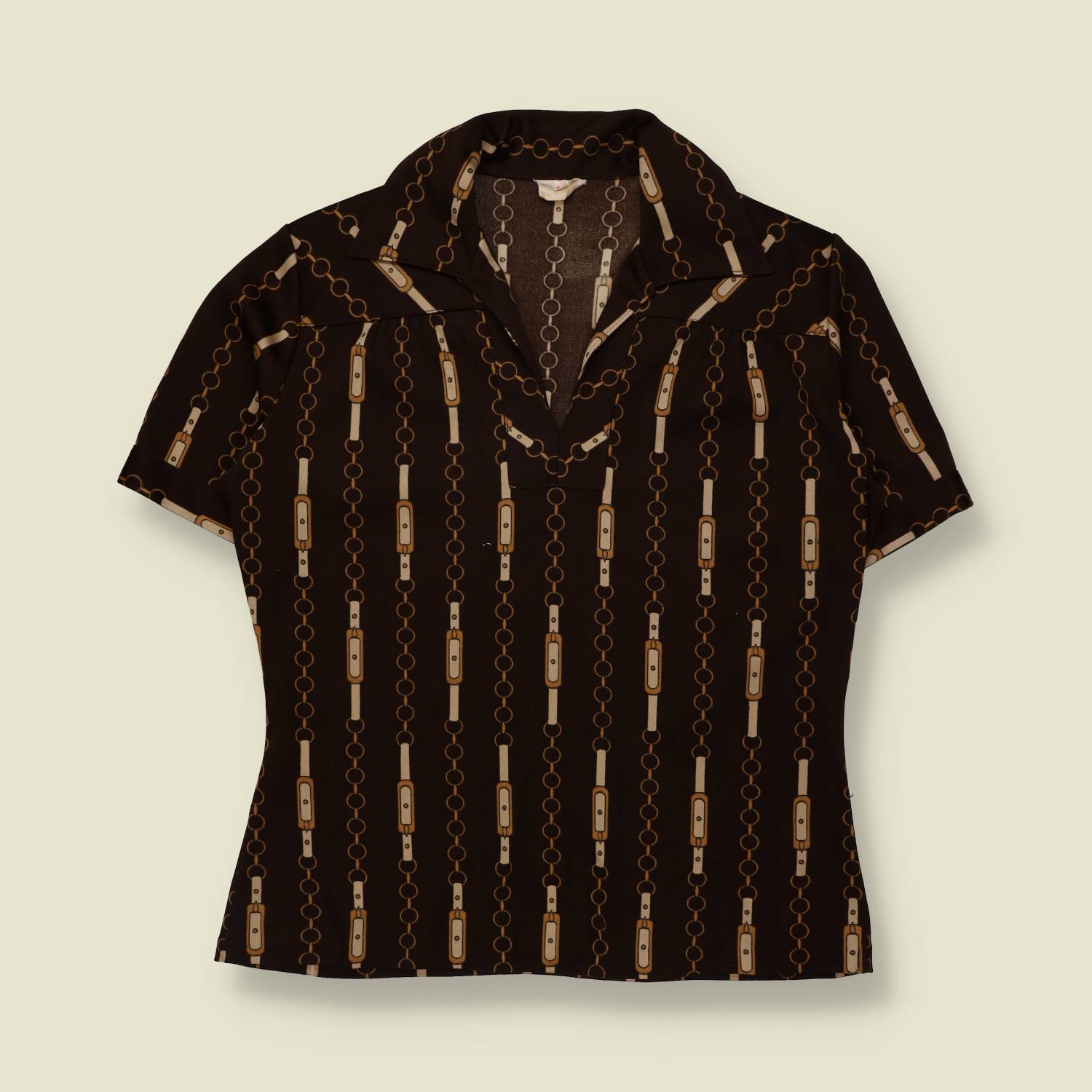 1970s | Baroque Print Blouse | Black - 12