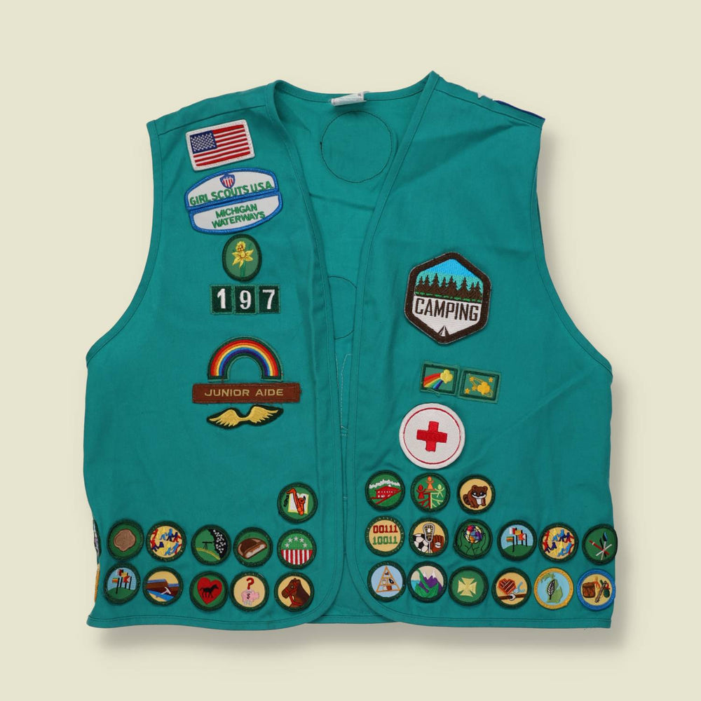 2000s | Girl Scouts | Patch Waistcoat | Green - 14