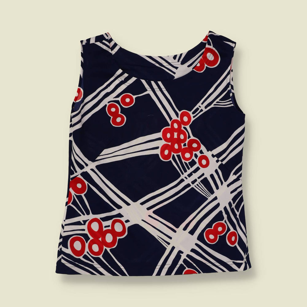 1970s | Polyester Sleeveless Blouse - 10