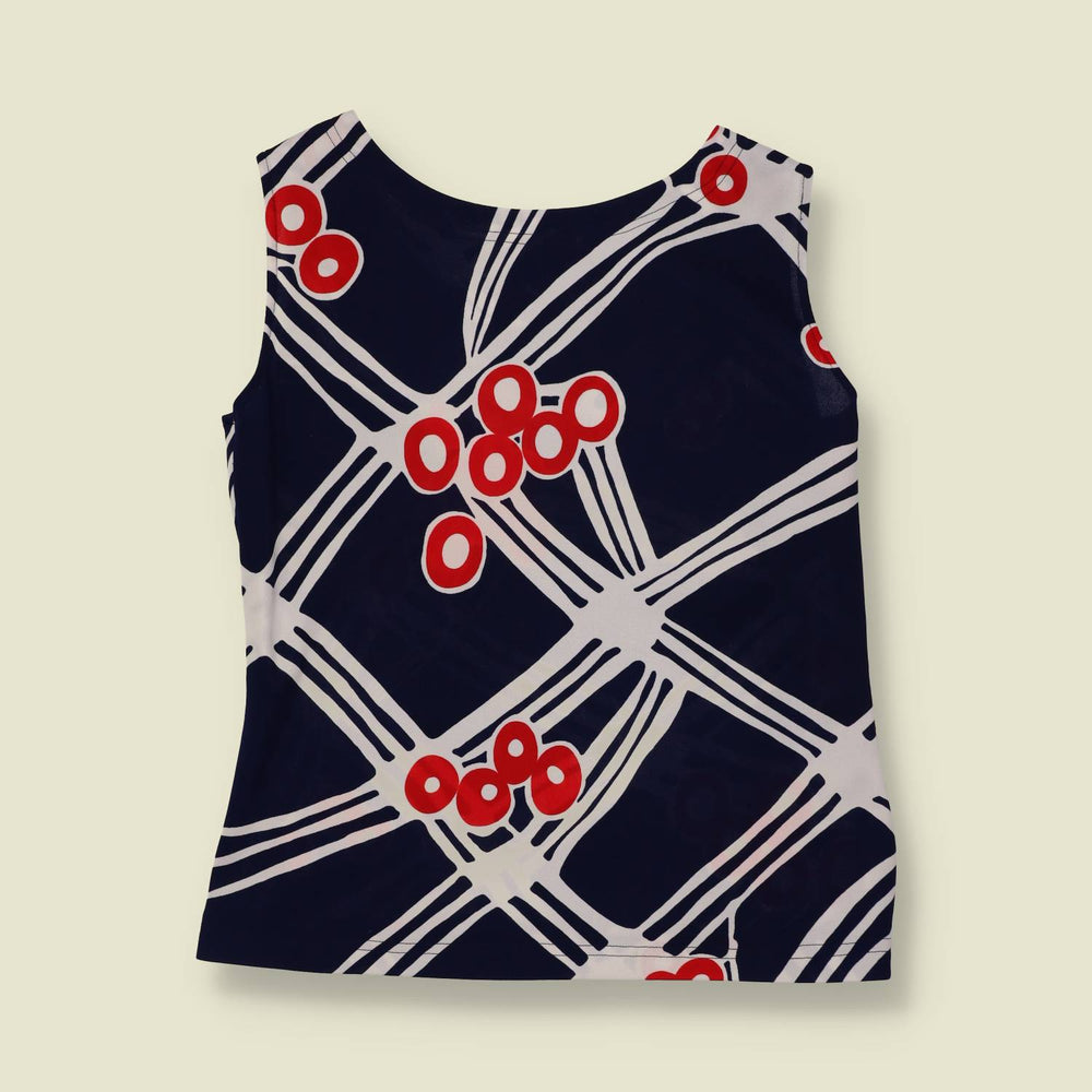 1970s | Polyester Sleeveless Blouse - 10