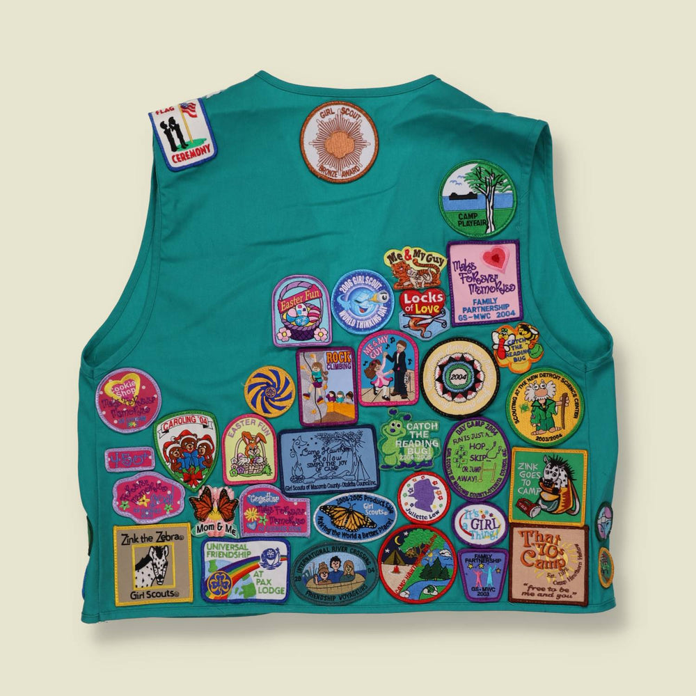 2000s | Girl Scouts | Patch Waistcoat | Green - 14
