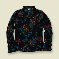 1970s | TGL | Floral Print Blouse | Black - 8