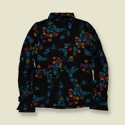 1970s | TGL | Floral Print Blouse | Black - 8