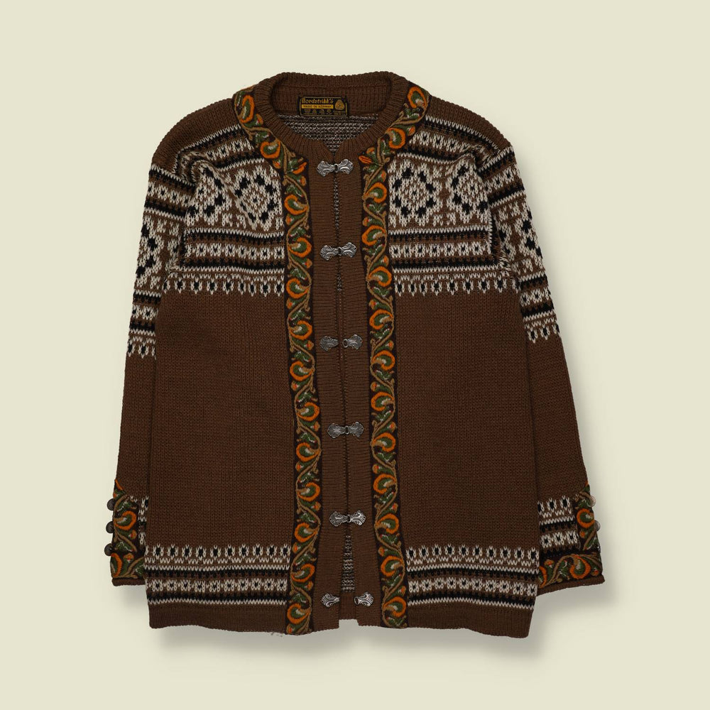 1970s–1980s | Nordstrikk | Norwegian Nordic Knit Cardigan | Brown – Made in Norway - 16