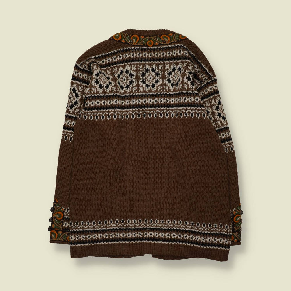 1970s–1980s | Nordstrikk | Norwegian Nordic Knit Cardigan | Brown – Made in Norway - 16