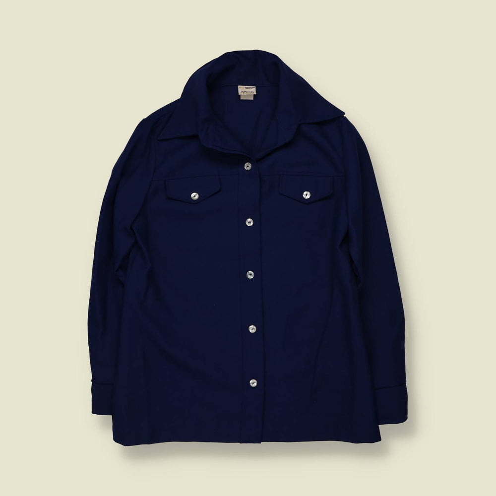 1970s | JCPenney | Blouse | Navy - 12