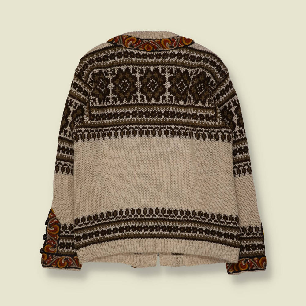 1970s-1980s | Nordstrikk | Norwegian Nordic Knit Cardigan | Cream - Made in Norway - 12
