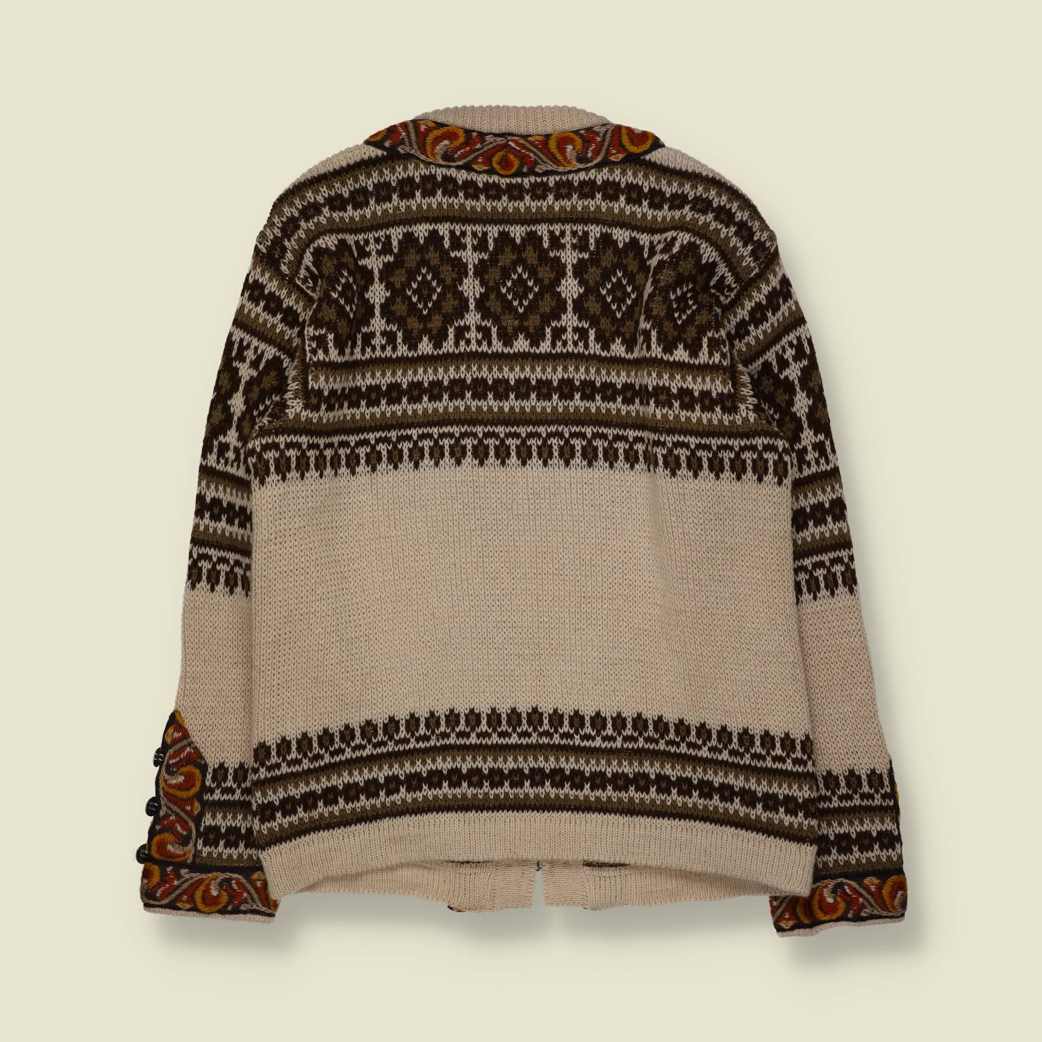 1970s-1980s | Nordstrikk | Norwegian Nordic Knit Cardigan | Cream - Made in Norway - 12