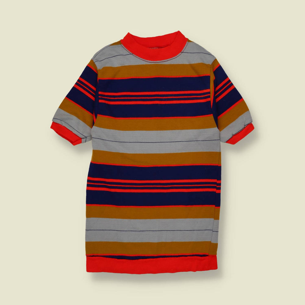 1960s | Bold Stripe Mock Neck Knit Top | Multi - 4