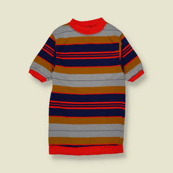 1960s | Bold Stripe Mock Neck Knit Top | Multi - 4
