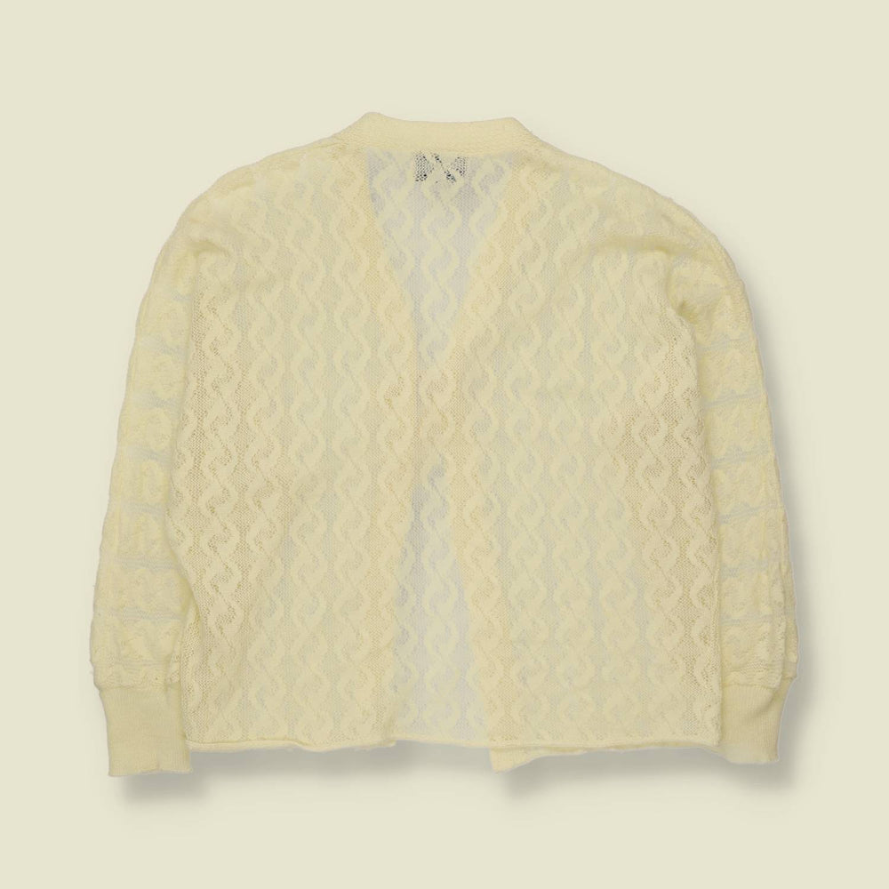 1950s | Fulmar | Lace Knit Cardigan | Cream - Made in England - 10