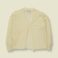1950s | Fulmar | Lace Knit Cardigan | Cream - Made in England - 10