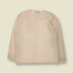 1960s | Open Honeycomb Knit Cardigan | Cream - 10