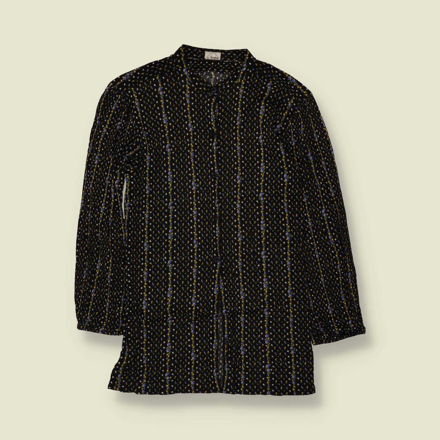 1970s | Bogner | Patterned Blouse | Black - 6