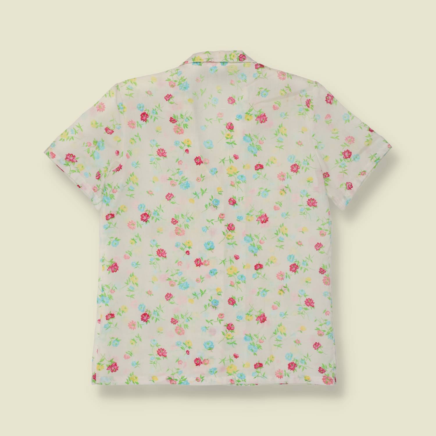 1980s | Lightweight Summer Blouse | White Floral - 12