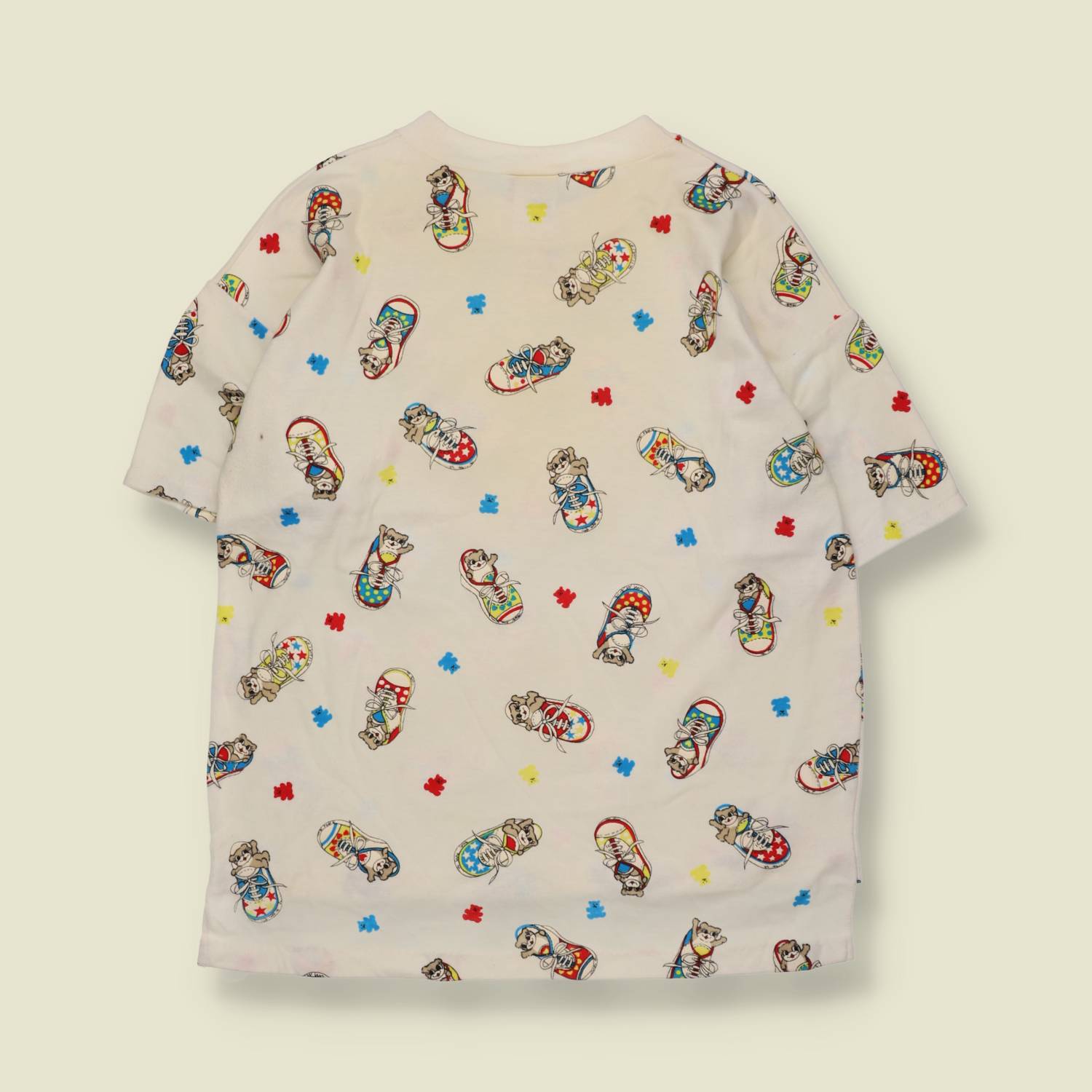 1980s | New York Knits | Cat Print Bed Shirt | White - 14