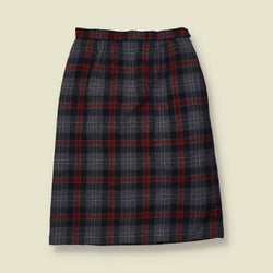 1970s | Pendleton | Made In USA | Pencil Skirt | Grey Check - w28