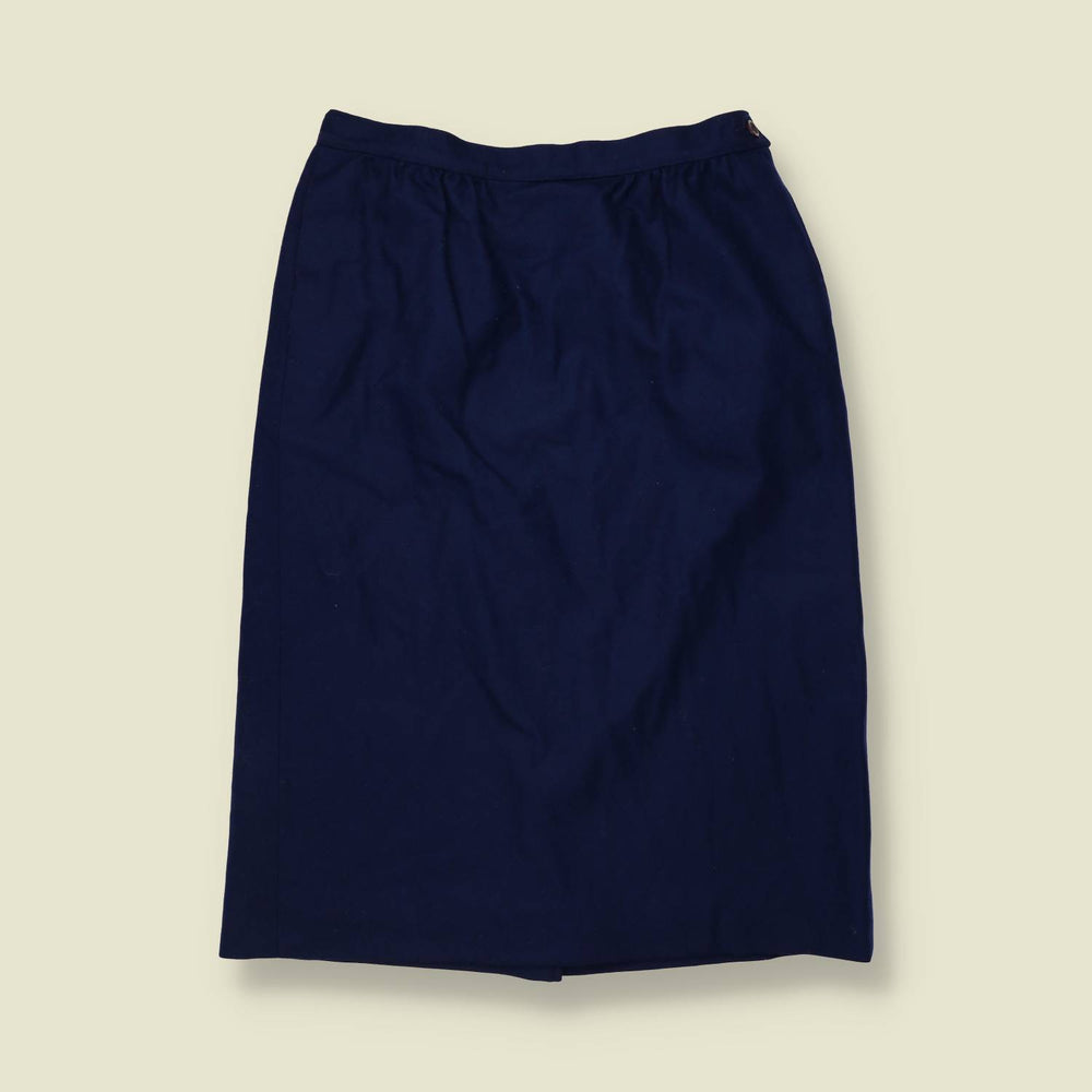 1970s | Pendleton | Made In USA | Pencil Skirt | Navy - w30