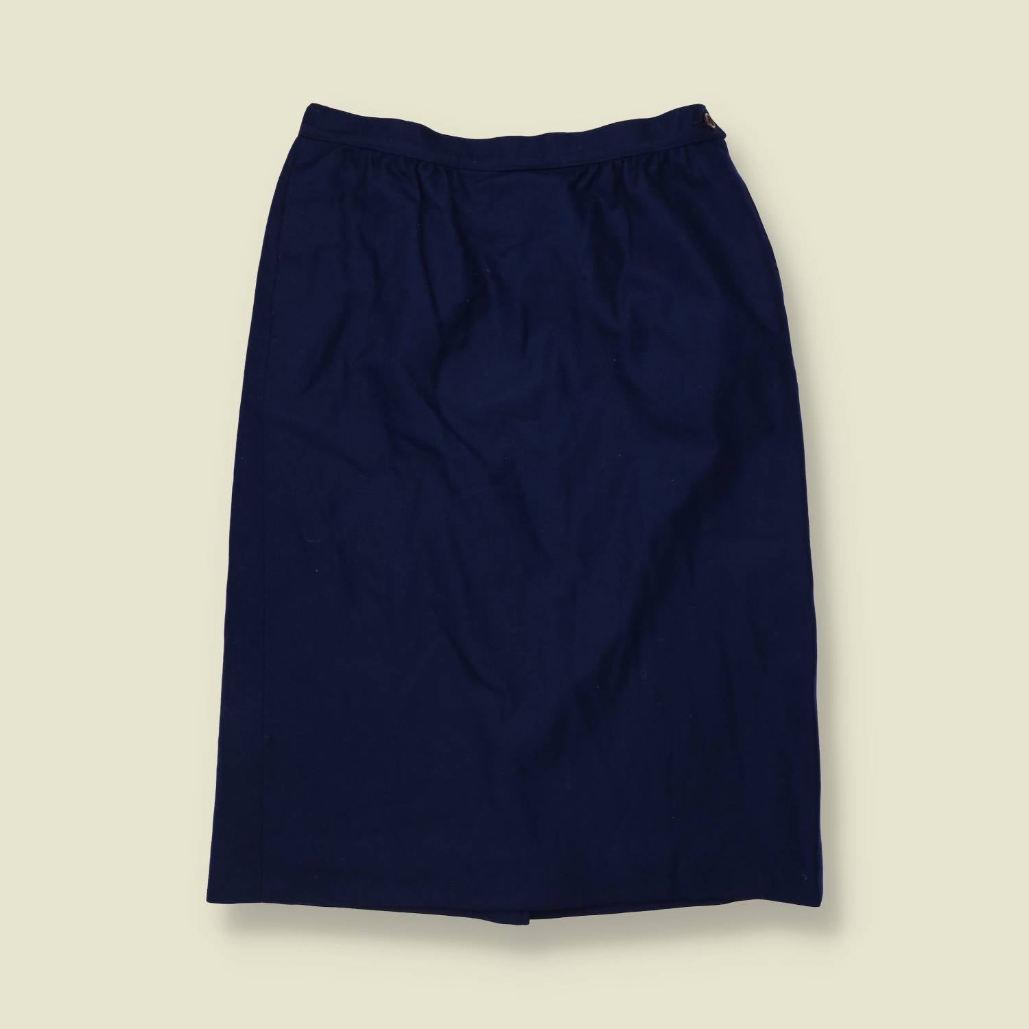 1970s | Pendleton | Made In USA | Pencil Skirt | Navy - w30