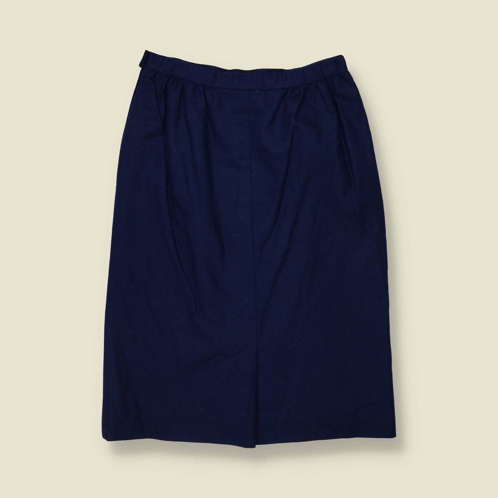 1970s | Pendleton | Made In USA | Pencil Skirt | Navy - w30