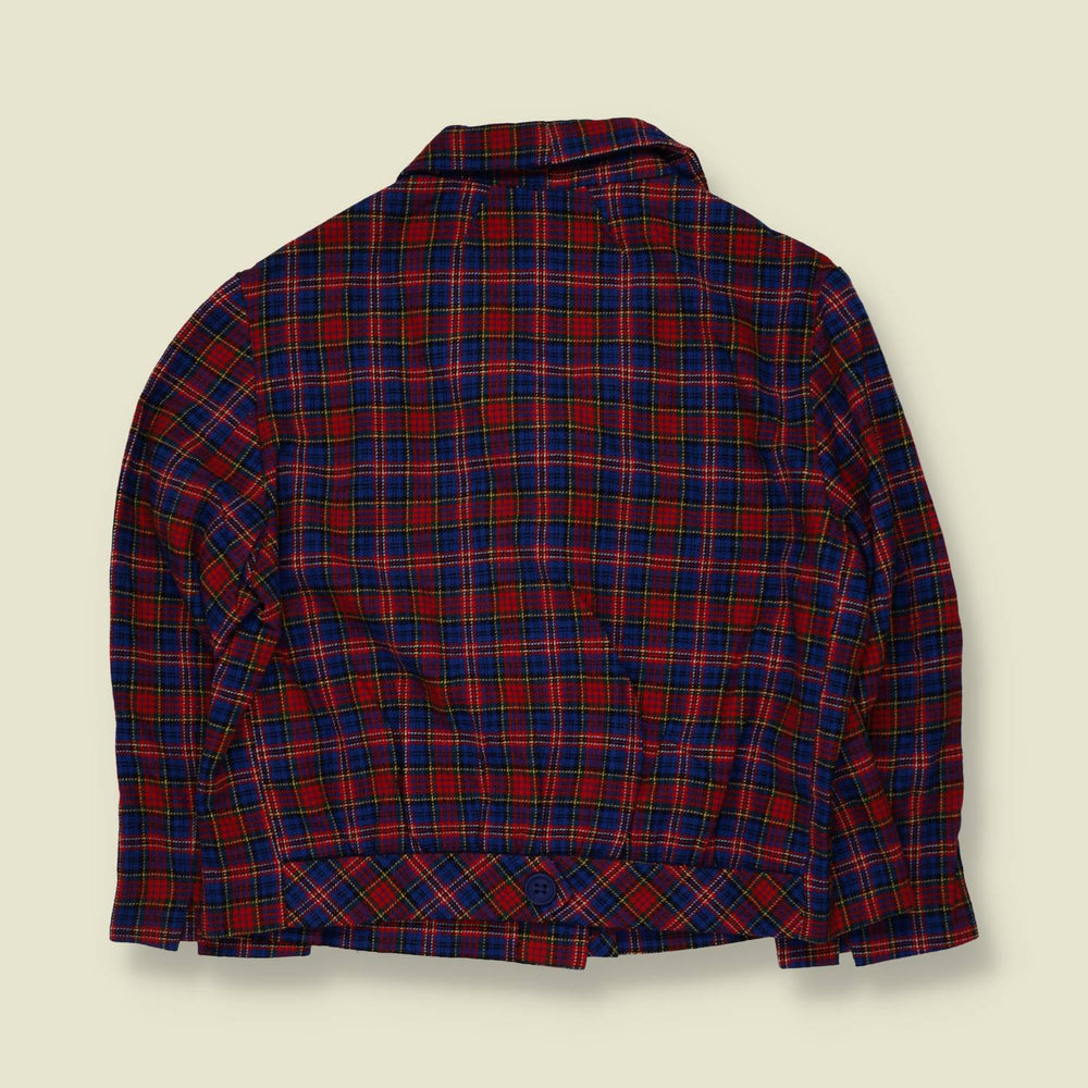 1960s | Plaid Wool Jacket | Red & Blue - 12