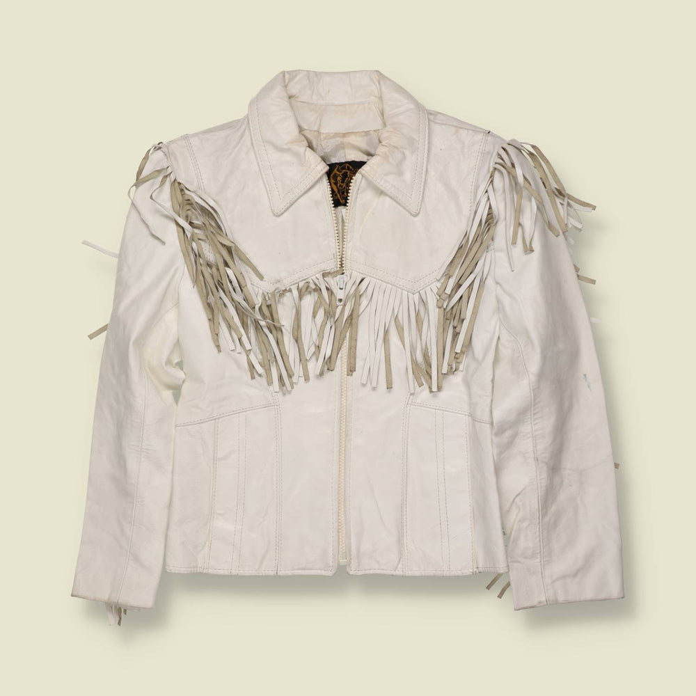 1980s | Branded Garments | Fringed Leather Jacket | White - 4