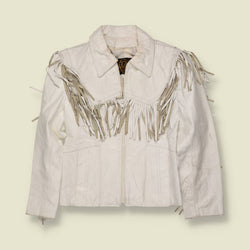 1980s | Branded Garments | Fringed Leather Jacket | White - 4