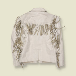 1980s | Branded Garments | Fringed Leather Jacket | White - 4