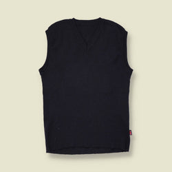 1970s | Made In Great Britain | Wool Knit Tank Top | Navy - 10