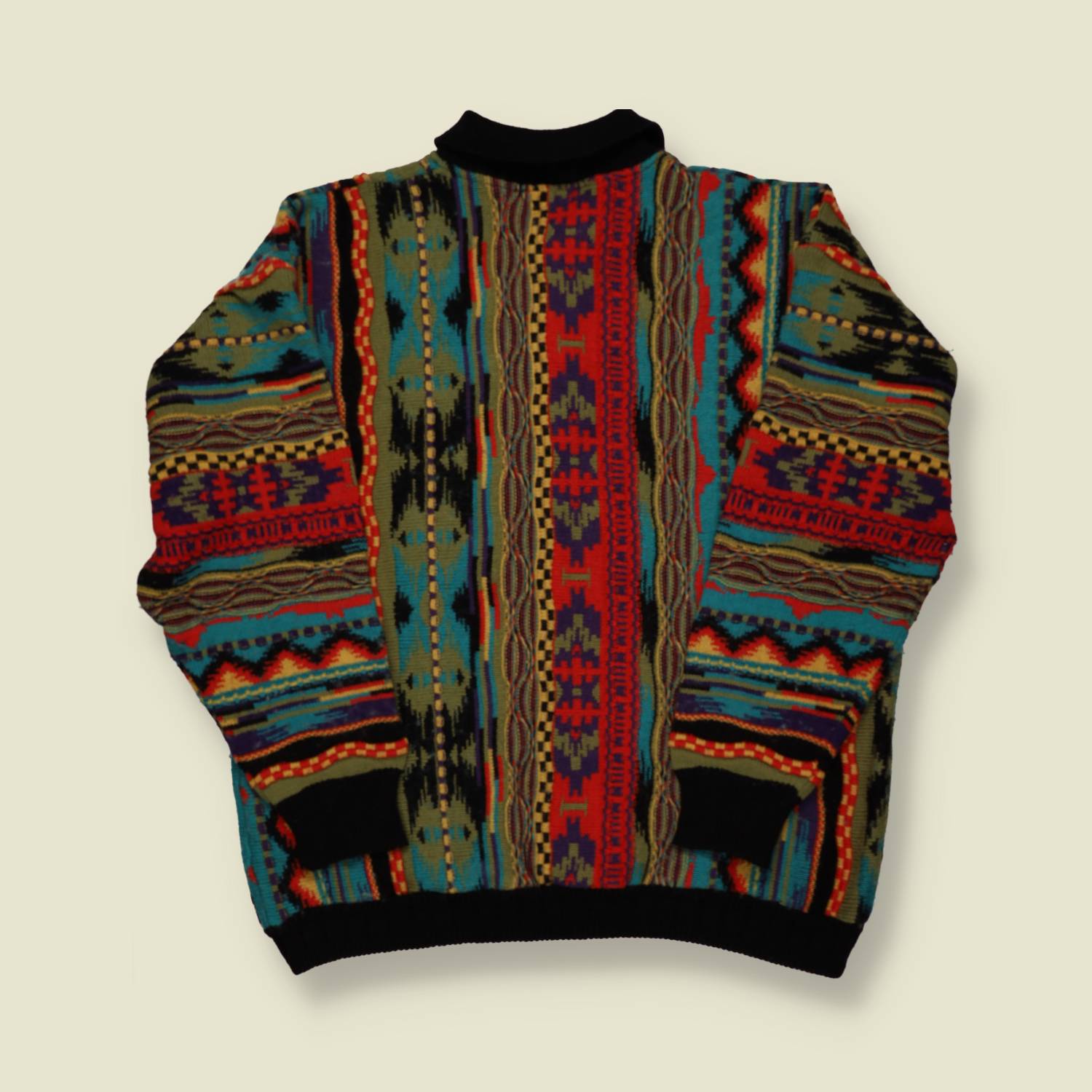 1990s Button Up Coogi Style Knit - L