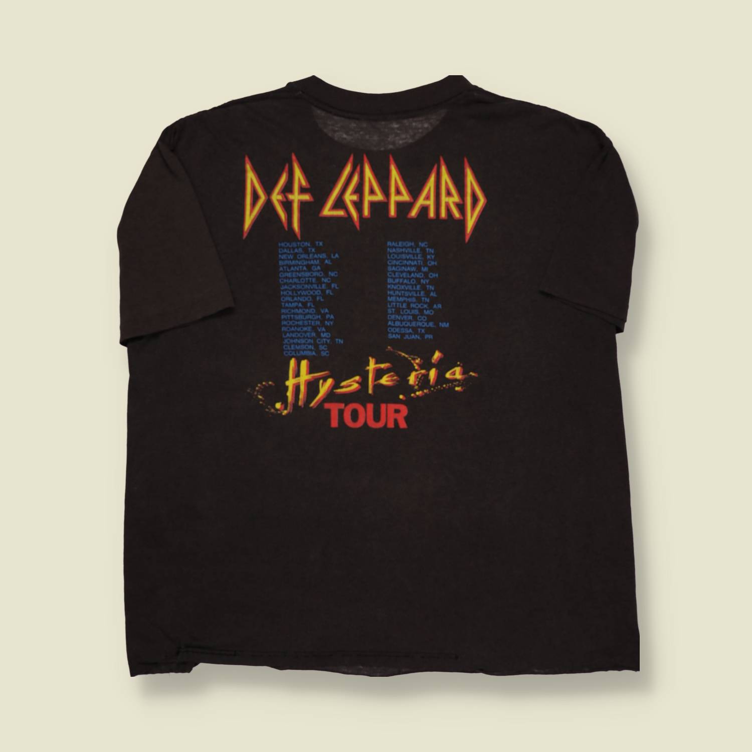 1987 Def Leppard Hysteria Tour Tee - M