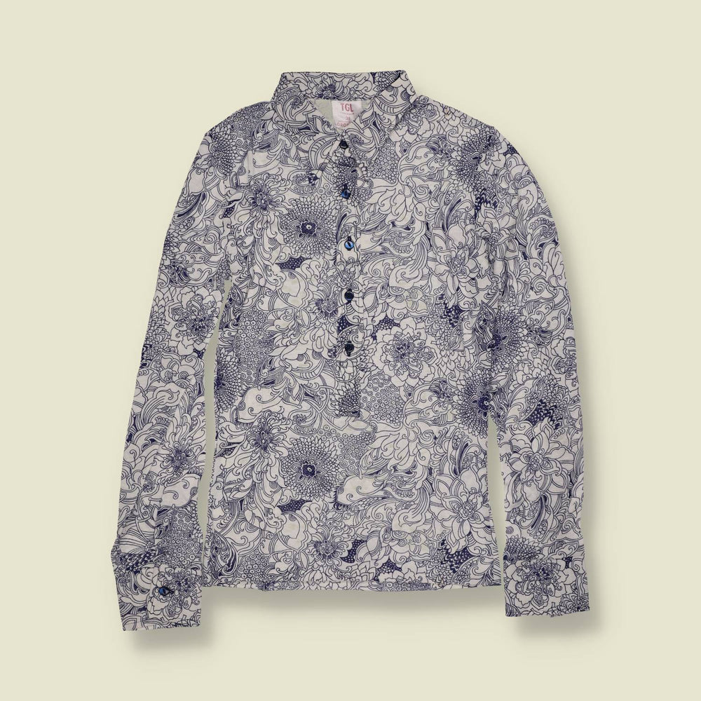 1970s | TGL | Deadstock Floral Print Blouse - 4