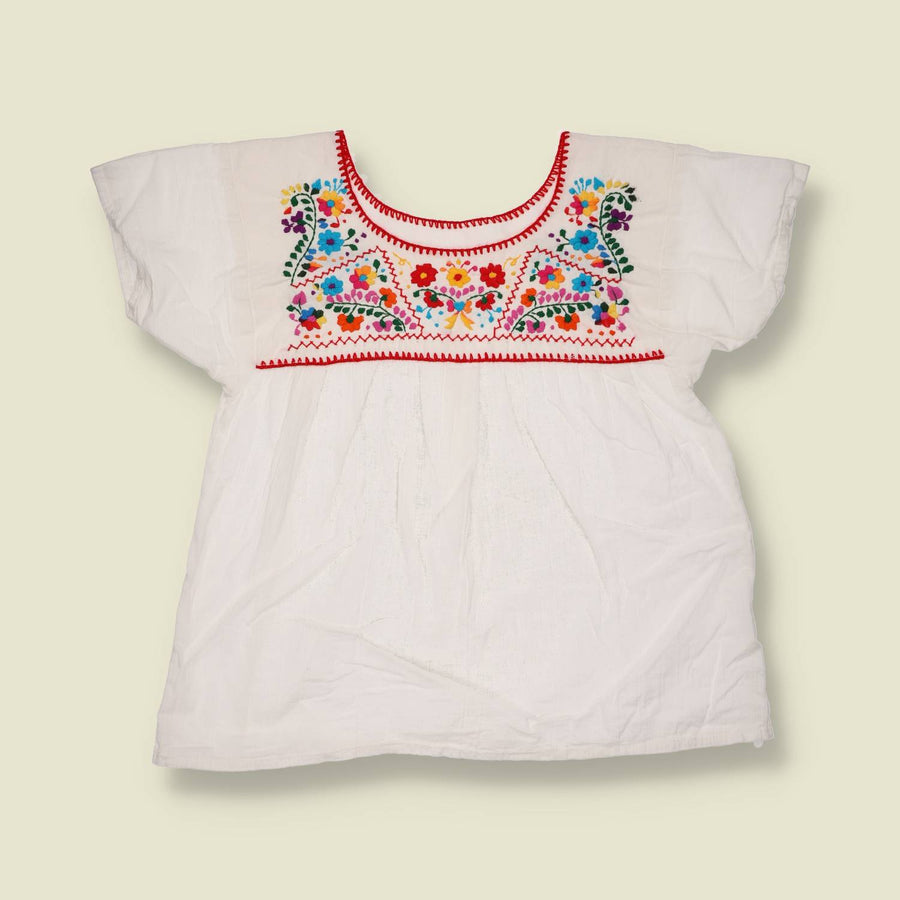 1970s | Embroidered Floral Folk Blouse - 14