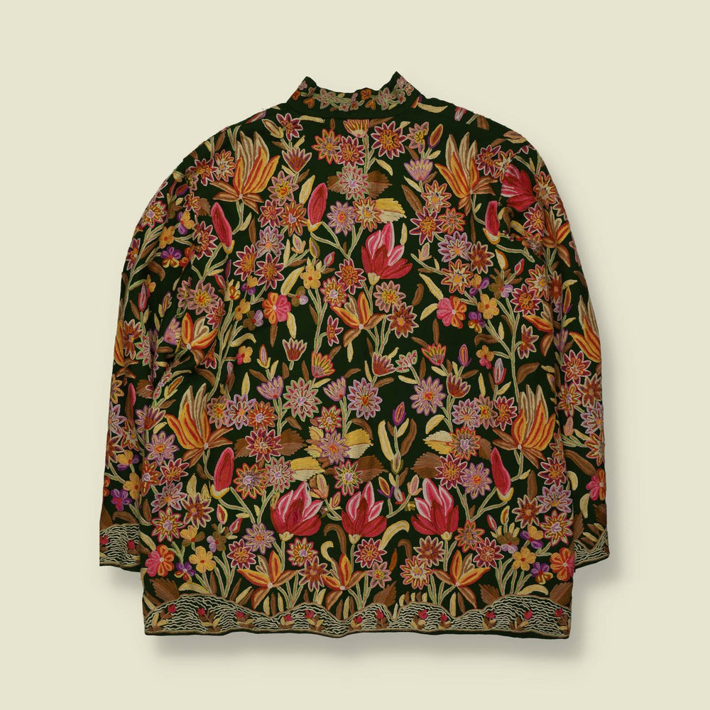 1980s | Kashmir | Hand Embroidered Floral Coat - 18
