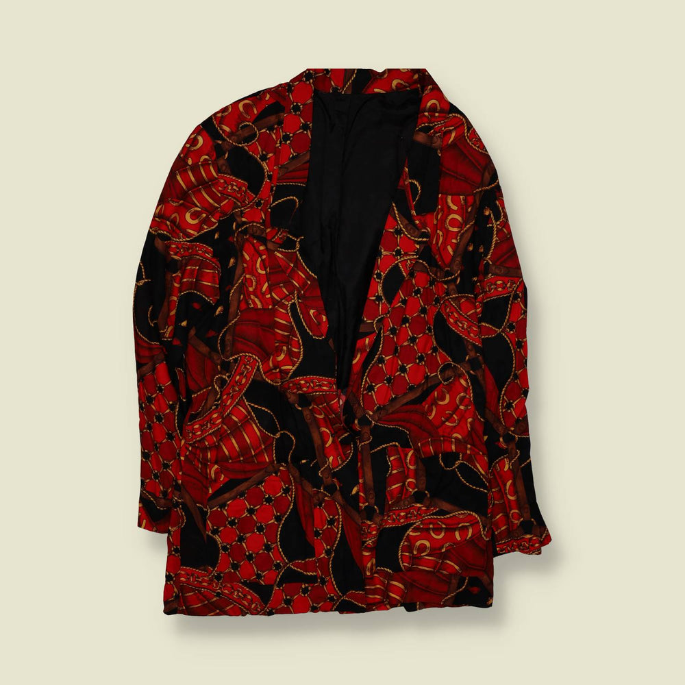 1980s | Bernie Stephens | Equestrian Print Blazer - 14