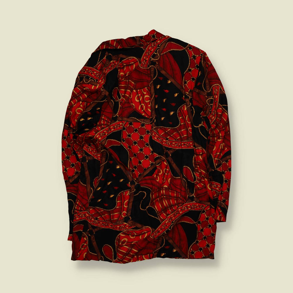 1980s | Bernie Stephens | Equestrian Print Blazer - 14