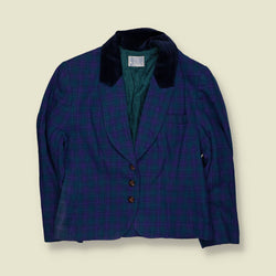 1980s | Pendleton | Plaid Velvet Collar Blazer - 12