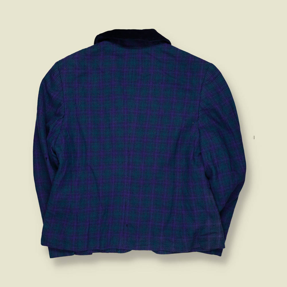 1980s | Pendleton | Plaid Velvet Collar Blazer - 12