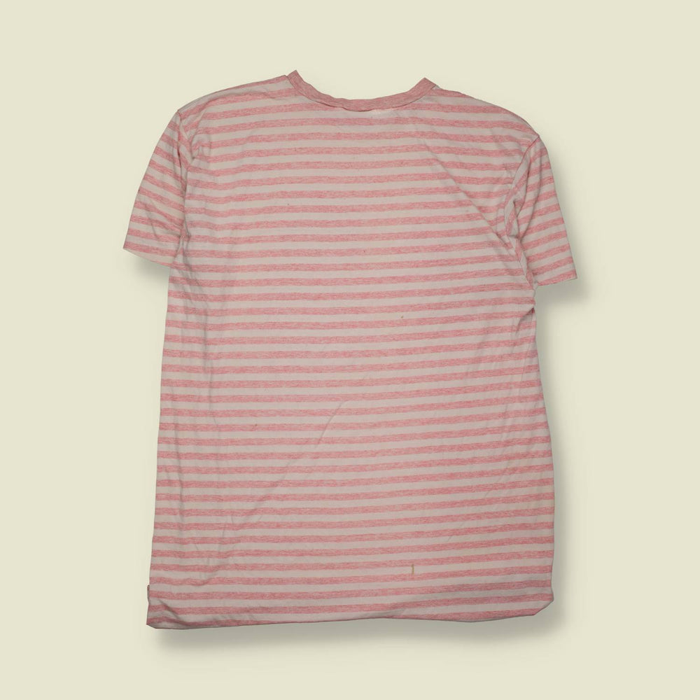 1980s | Novelty Cat Striped Bed Shirt - 18