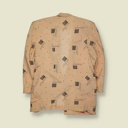 1980s | Knyper | Geometric Print Silk Blazer - 14